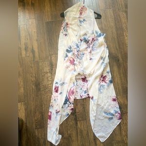 Draped Front Open Cardigan